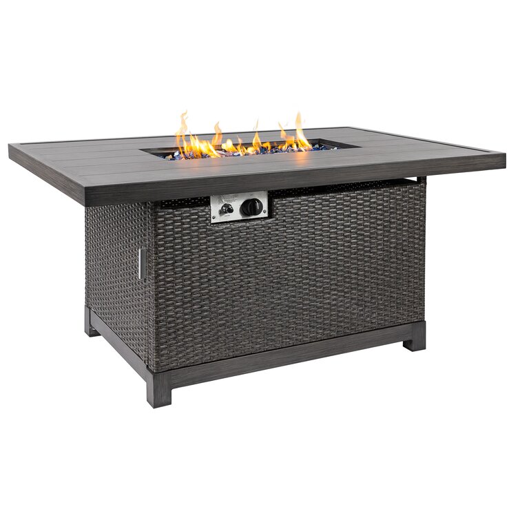 Laurel Foundry Modern Farmhouse Horrocks 24.6'' H x 50'' W Aluminum Propane  Outdoor Fire Pit Table with Lid & Reviews | Wayfair