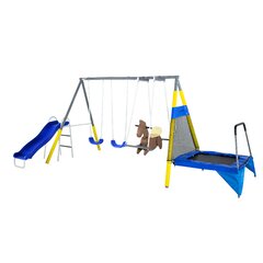 outdoor playset with trampoline