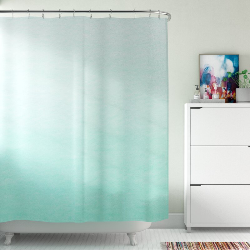 mint and grey shower curtain