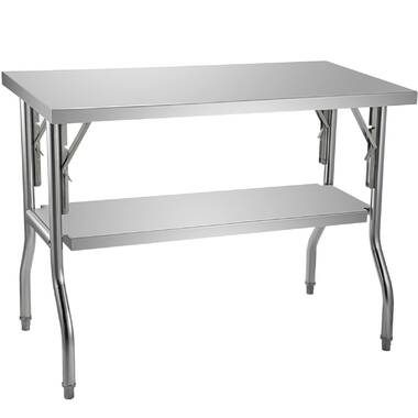 amgood stainless steel work table with open base