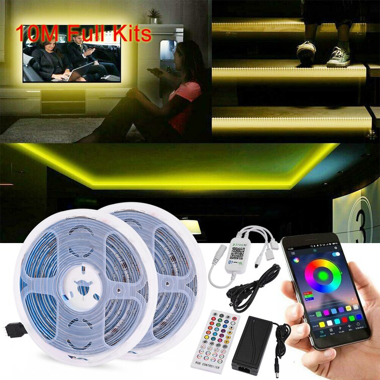 Details about   1-5M SMD Bluetooth Phone Controll 5050 RGB Waterproof LED Strip Light Kit WiFi 