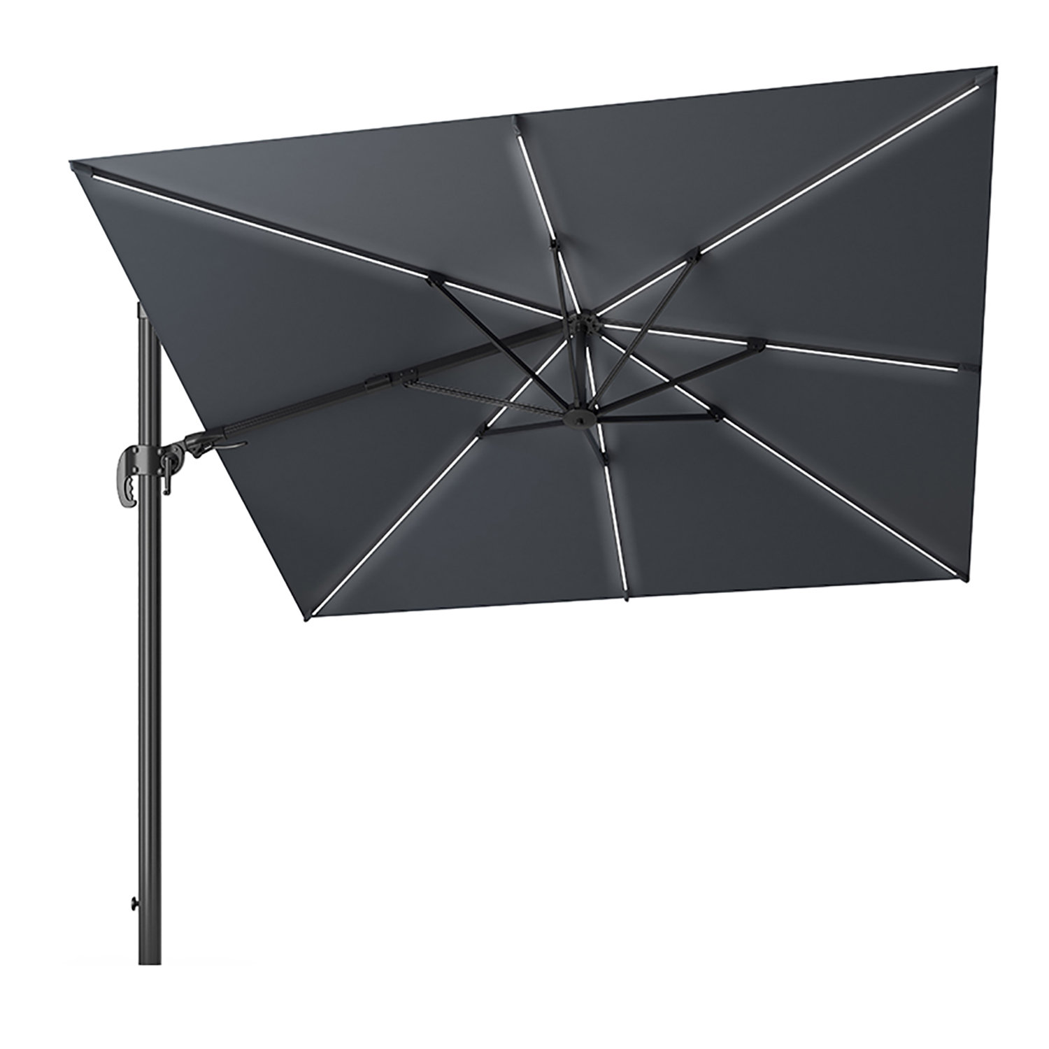 free standing parasol with lights
