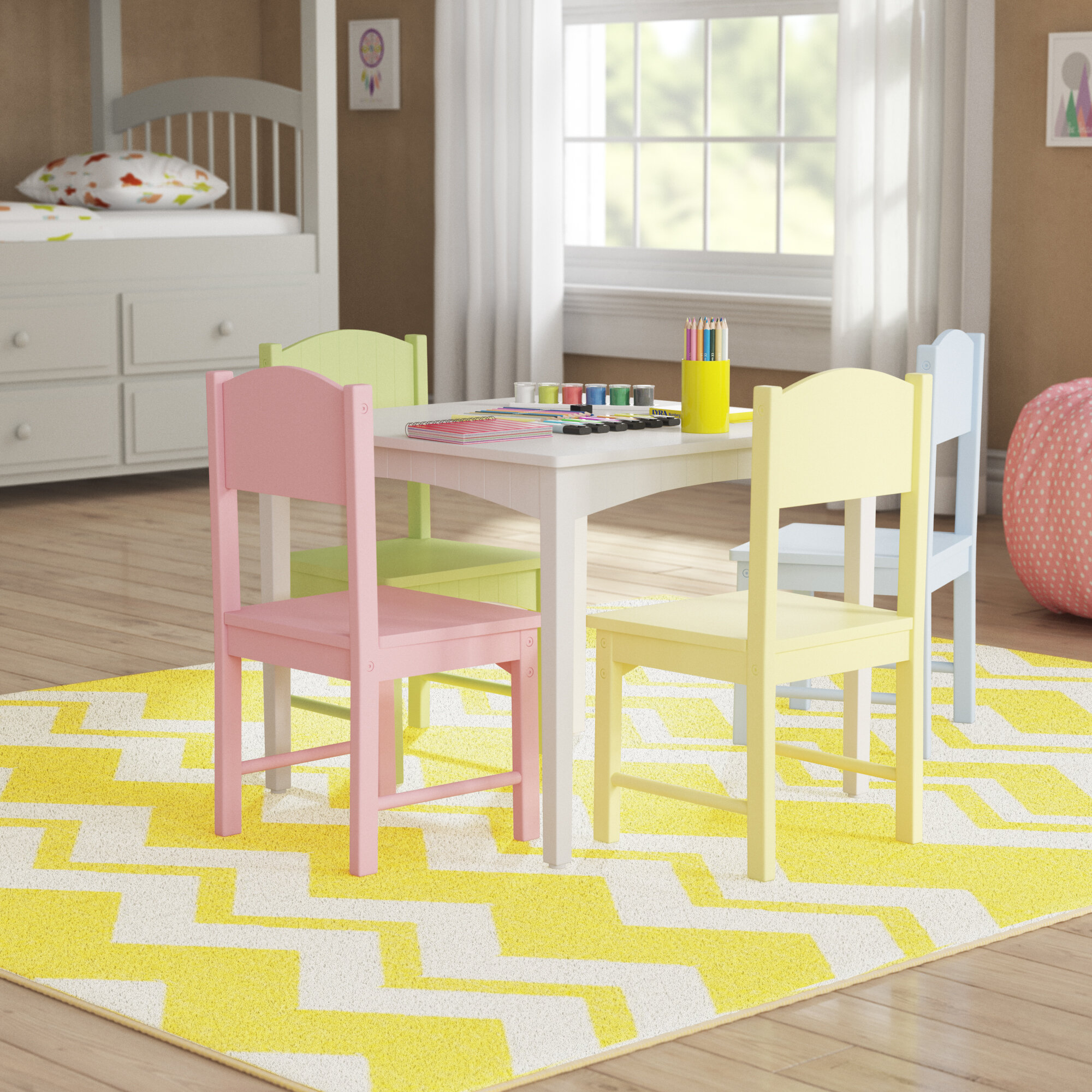 Kidkraft Nantucket Kids Square Play Table And Chair Set Reviews Wayfair