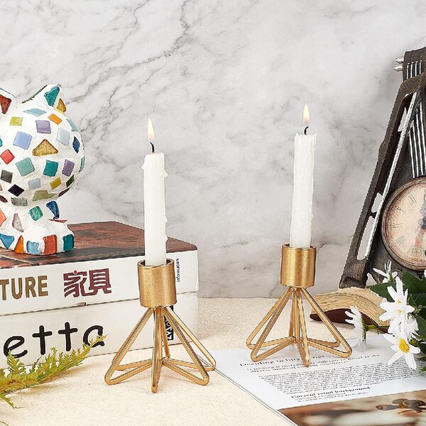 Modern Iron Geometric Romantic Candle Holder Candlestick Home Craft Decor S L 