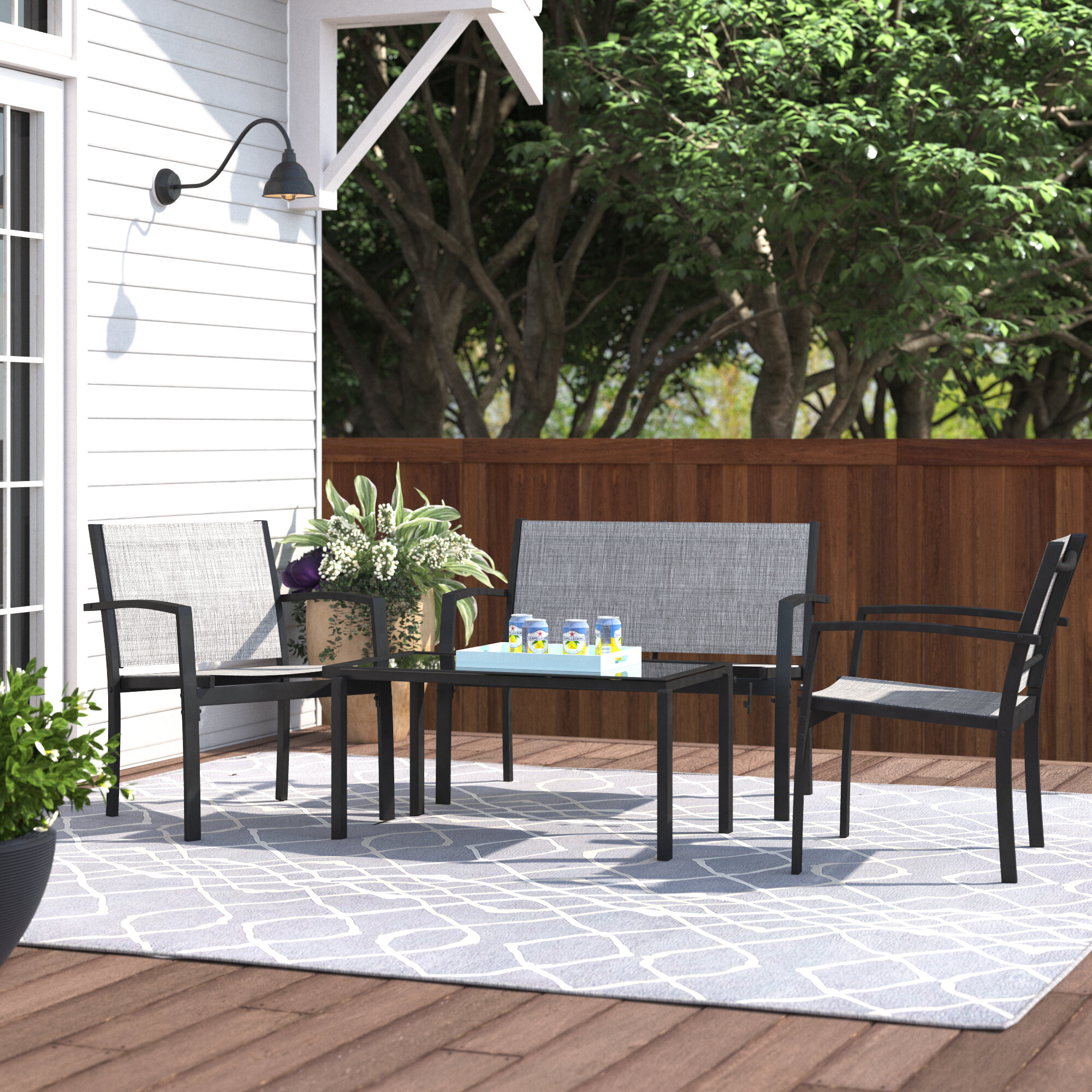 patio conversation sets without cushions