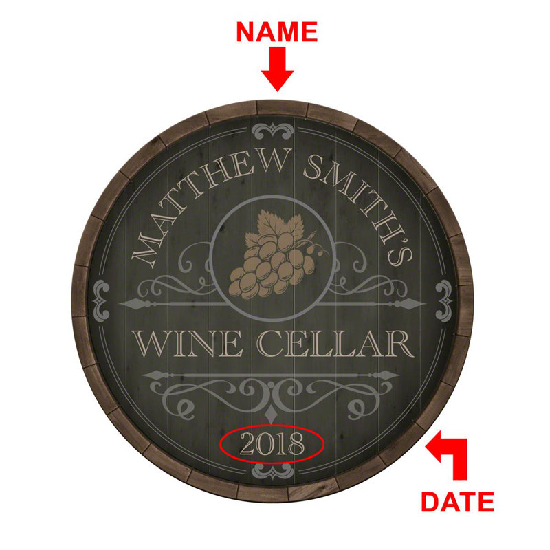 Fleur De Lis Living Barrel Personalized Wine Cellar Sign Wall