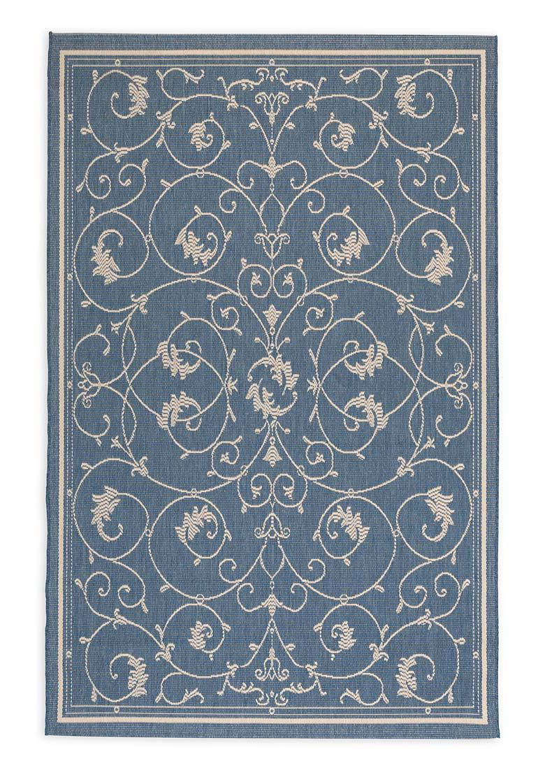 Plow Hearth Veranda Power Loom Polypropylene Blue Indoor Outdoor Area Rug Wayfair