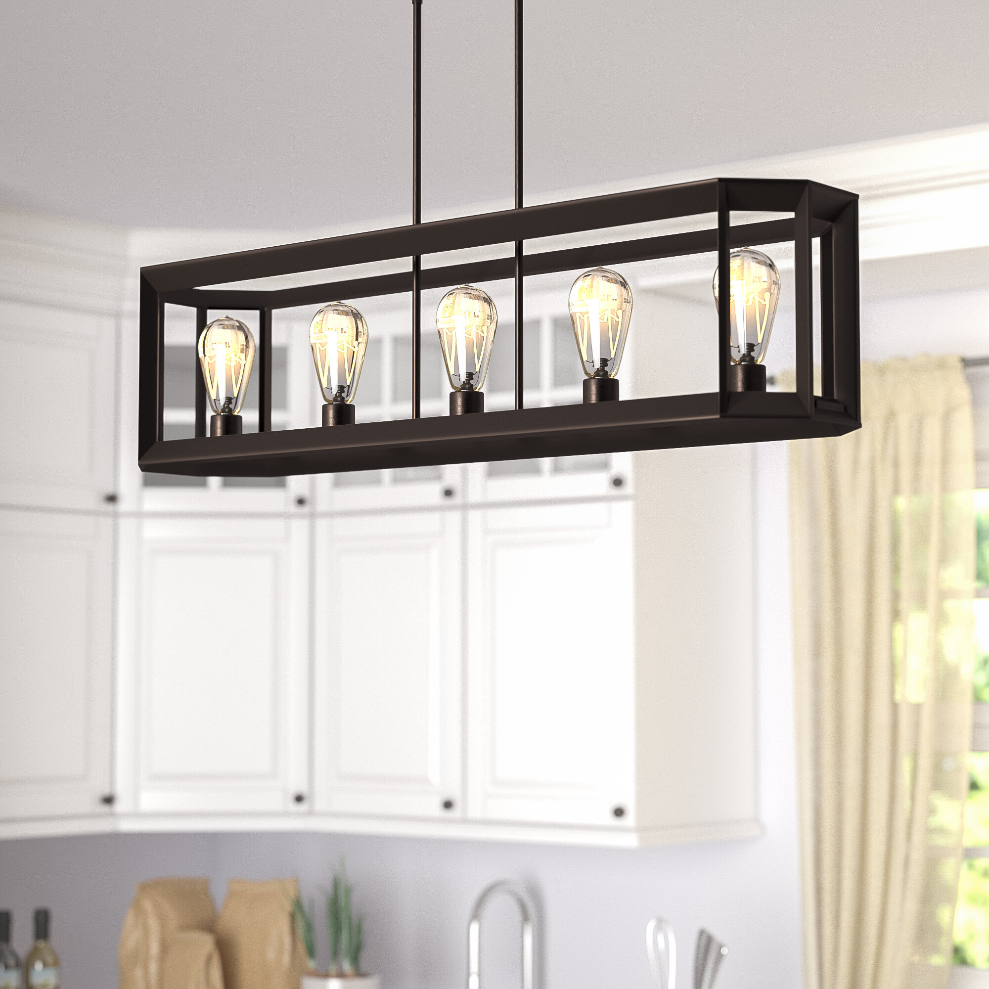 Kitchen Island Bglight 5 Light Farmhouse Island Light Rustic Linear Chandelier Metal Vintage Dining Room Hanging Lighting Fixtures For Dining Room Island Lights Bonsaipaisajismo Lighting Ceiling Fans