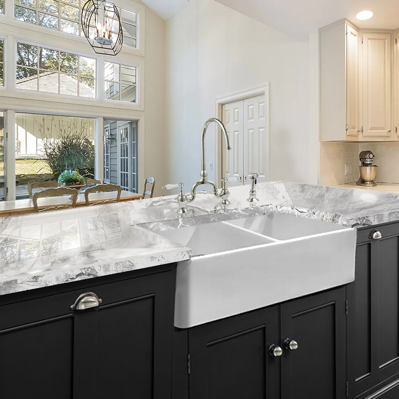 Nantucket Sinks Cape 33 L X 18 W Double Basin Farmhouse Apron