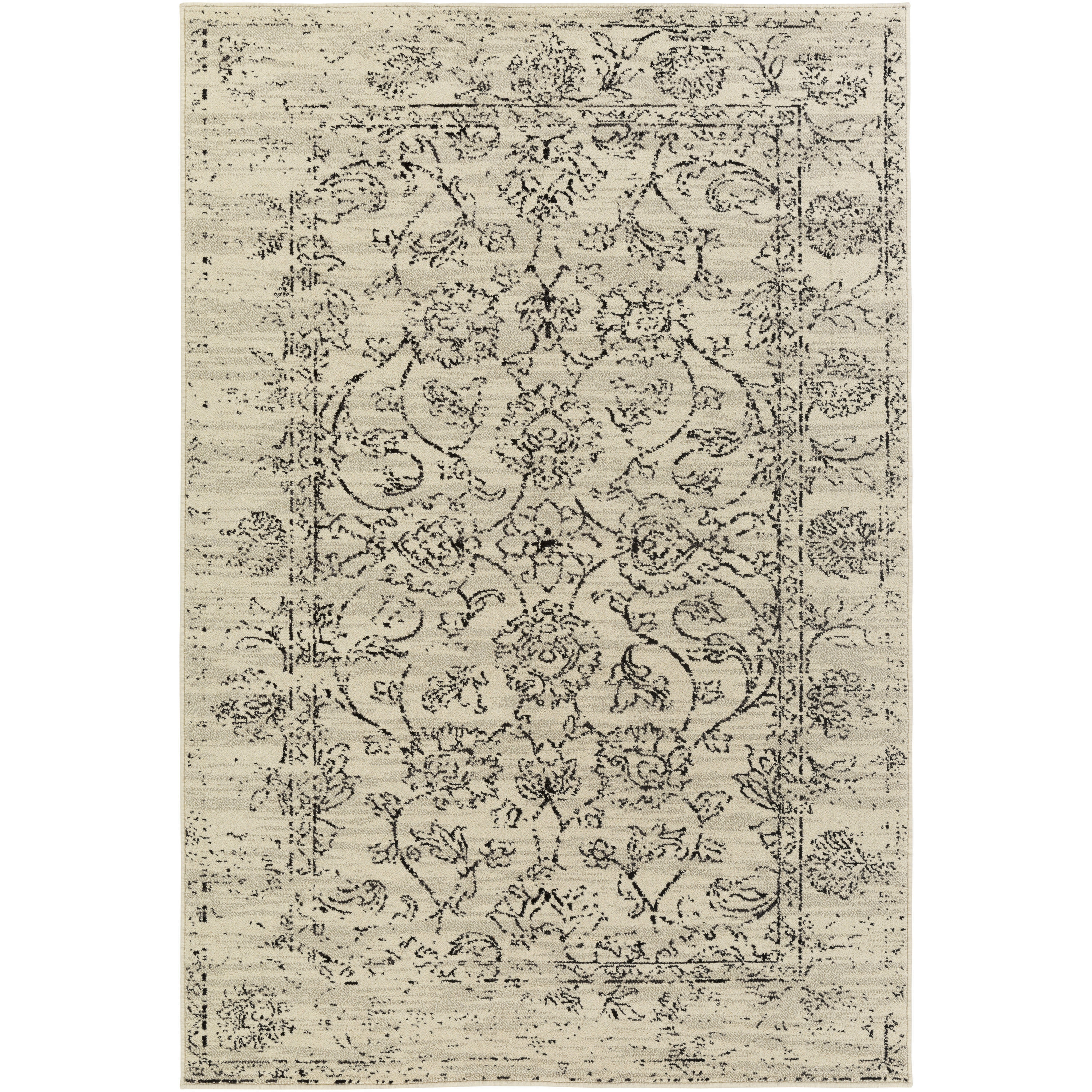 Tierney Cream Black Area Rug