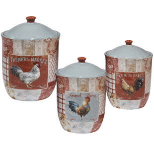 Ceramic Rooster Canister Set Wayfair