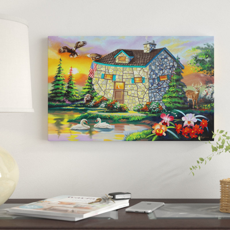 Winston Porter Stone Cottage Acrylic Painting Print On Wrapped