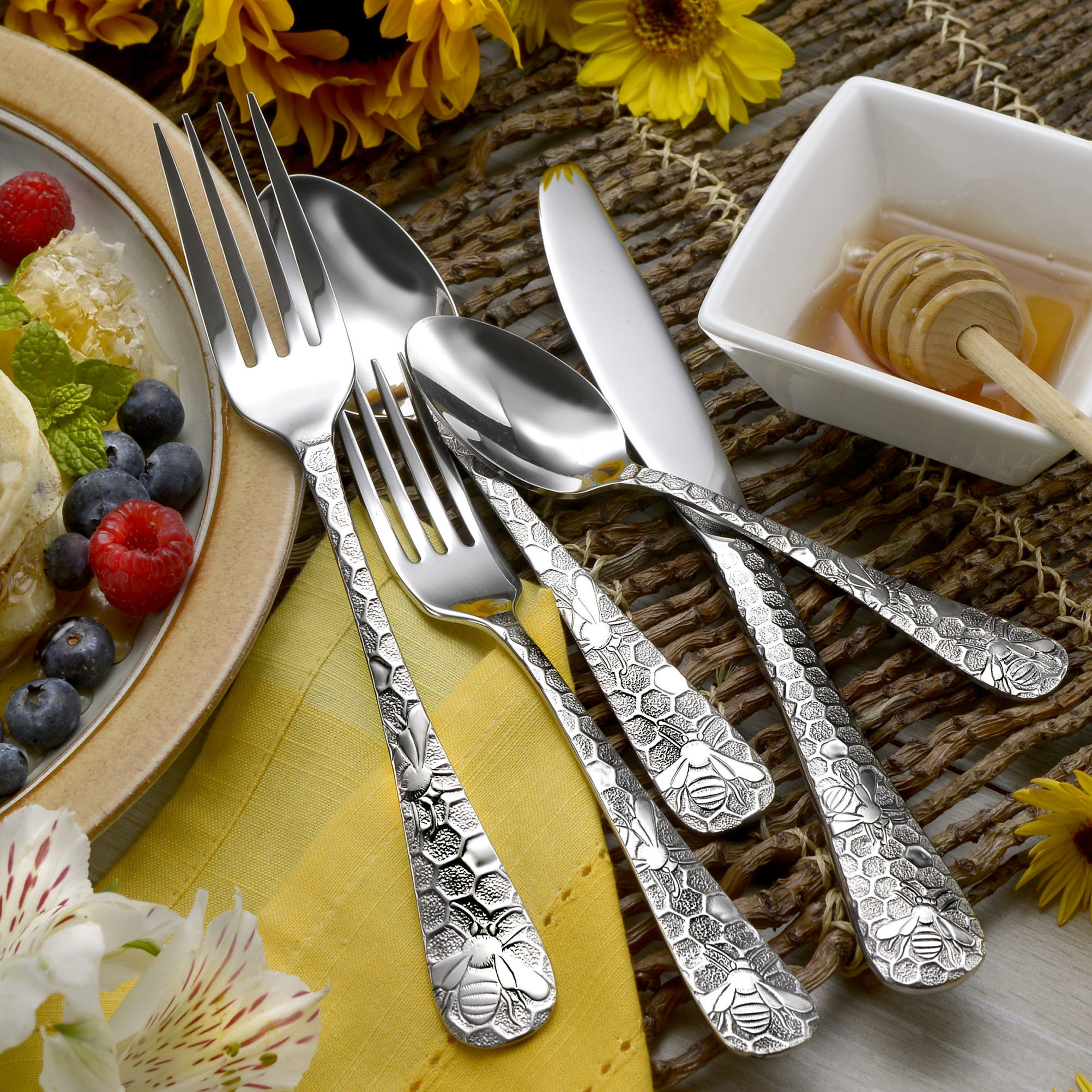 Liberty Tabletop Stainless Steel Flatware Set of 65 Wayfair