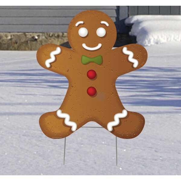 Sugared Gingerbread Cookie "NOEL" sign figurine Christmas table decor 