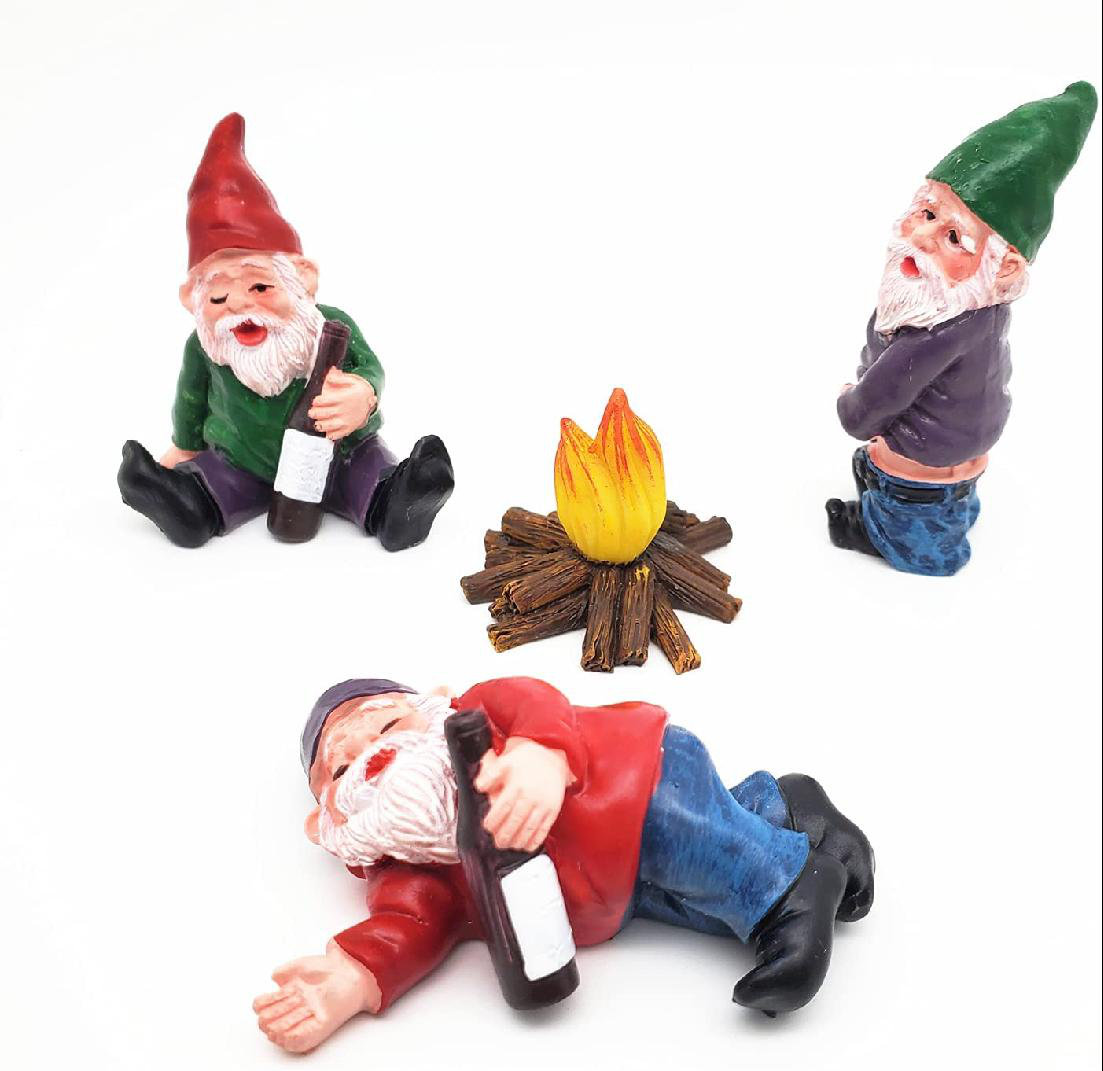 Mini Garden Gnome Statue 4 Pack Fairy Garden Accessories Collectible Figurines Funny Resin Peeing Dwarf Drunk Gnomes Kit for Patio Yard Lawn Ornaments Indoor Outdoor Home Decorations Crafts Mini Garden Gnome Statue 4 Pack Fairy Garden Accessories Collectible Figurines Funny Resin Peeing Dwarf Drunk Gnomes Kit for Patio Yard Lawn Ornaments Indoor Outdoor Home Decorations Crafts