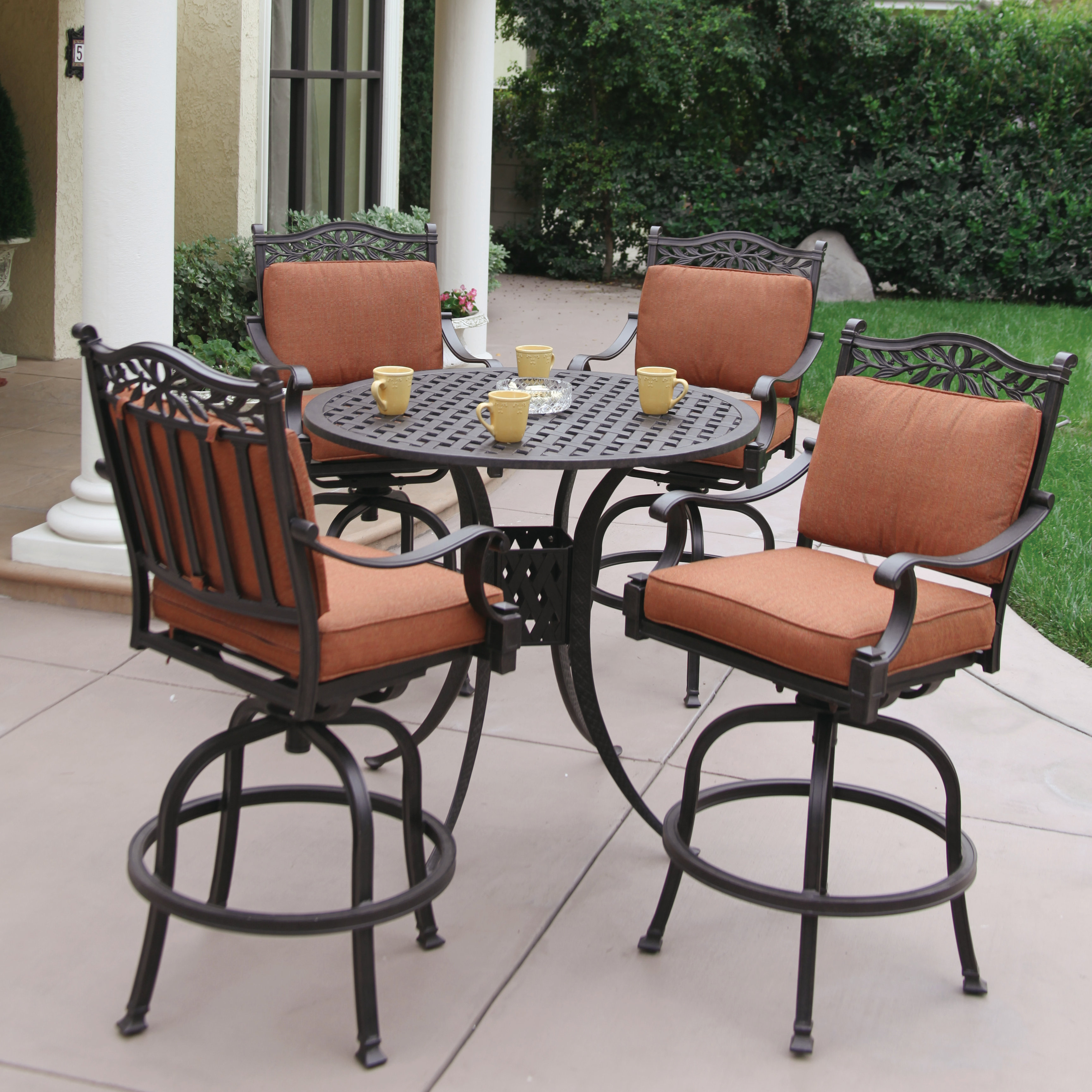 Astoria Grand Fairmont 5 Piece Bar Height Dining Set With Cushions Reviews Wayfair