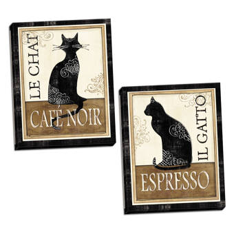 Red Barrel Studio Lovely Le Chat And El Gato Cat Cofee Espresso