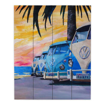 Dianochedesigns Blue Vw Bus Line Painting Print Multi Piece