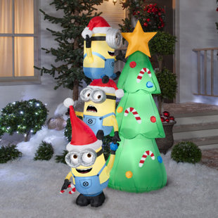 minions decorating tree scene inflatable by the holiday aisle - Inflatable Outdoor Christmas Decorations minions decorating tree scene inflatable by the holiday aisle - Inflatable Outdoor Christmas Decorations