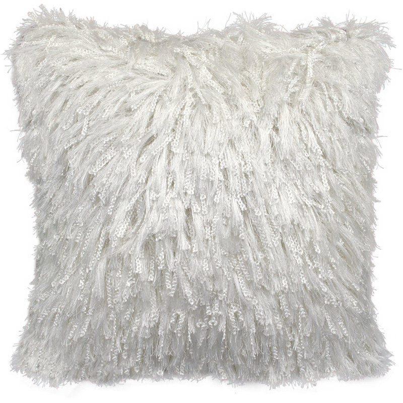 Orren Ellis Towson Shiny Shag Throw Pillow Wayfair