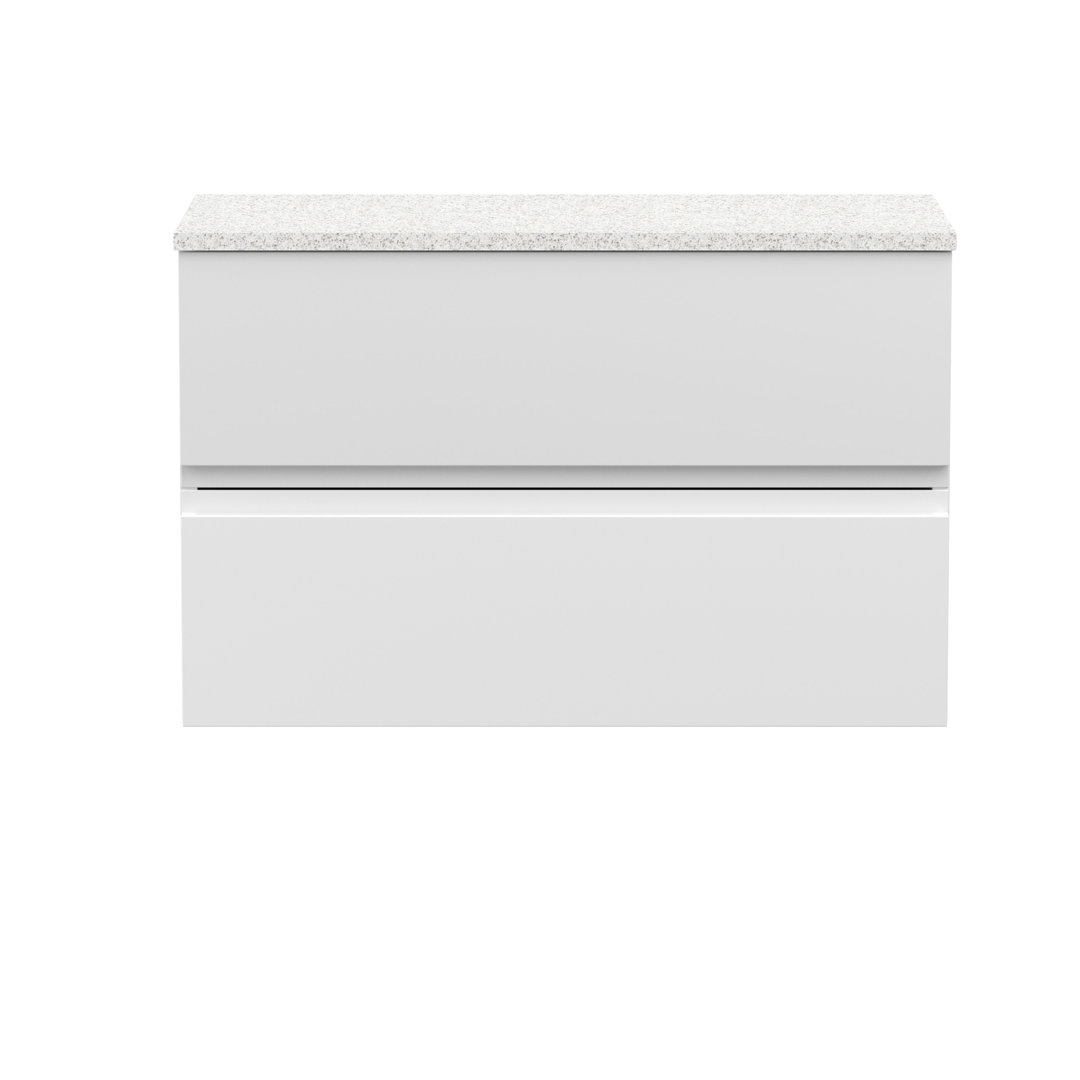 VASARI 80.5Cm Wall Mounted Single Bathroom Vanity Base Only white
