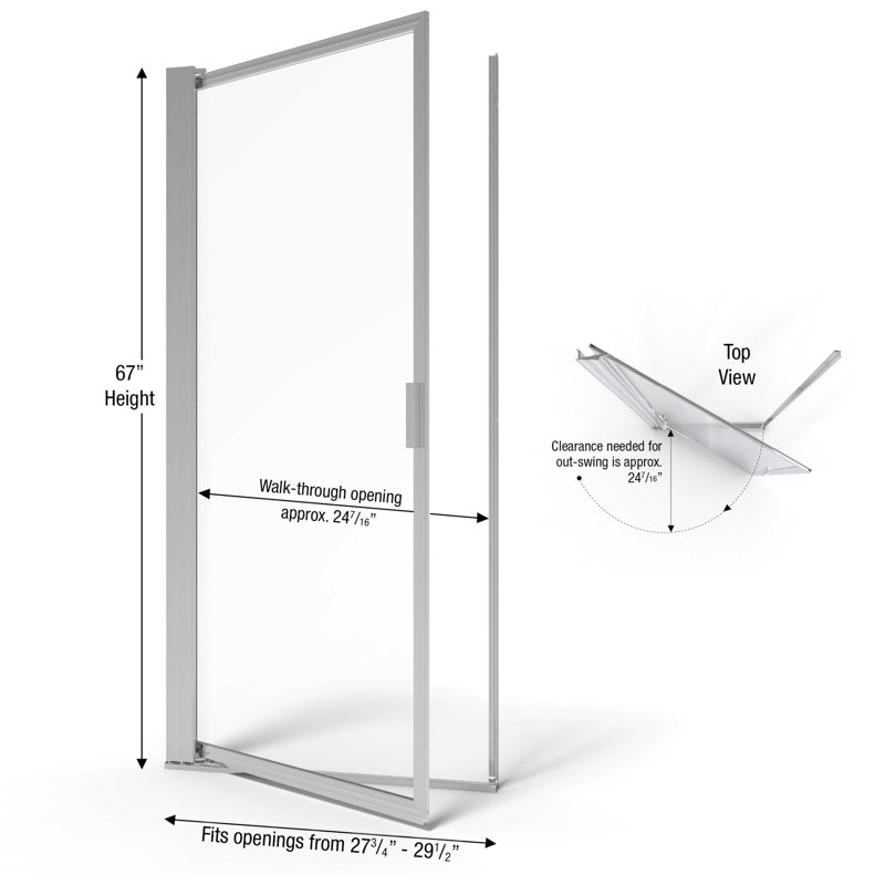 Basco Sopora 29 5 X 67 Pivot Framed Shower Door Reviews Wayfair