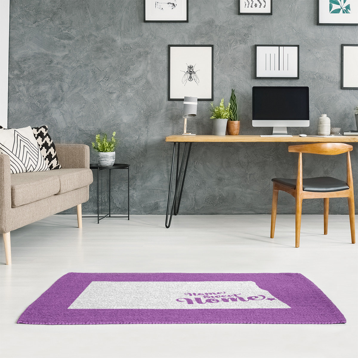 East Urban Home Home Sweet Fargo Purple Area Rug Wayfair