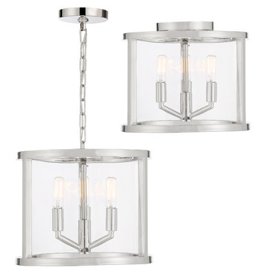 Tezcan Langdon For Breakwater Bay Devon 3 Light Polished Nickel Ceiling Mount