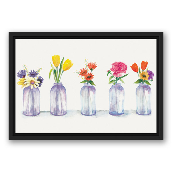 August Grove® 'Painted Flowers in Glass Jars' Watercolor Painting Print &  Reviews | Wayfair.ca