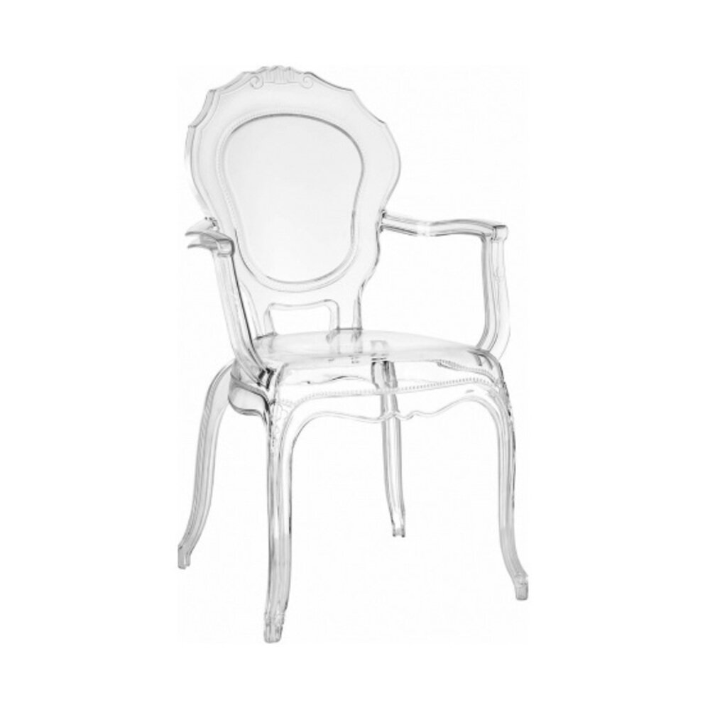 Rosdorf Park Morano Queen Anne Back Arm Chair in Clear | Wayfair