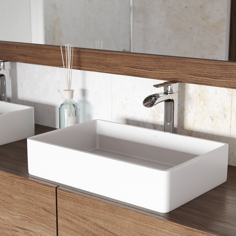 Vigo Matte Stone Rectangular Vessel Bathroom Sink With Faucet Reviews Wayfair