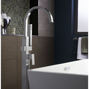 Times Square Single Handle Floor Mounted Bath Faucet with Handshower