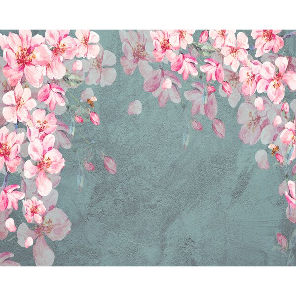 Gk Wall Design Cherry Blossom Sakura Wall Painting Pink Flowers Textile Wallpaper Wayfair