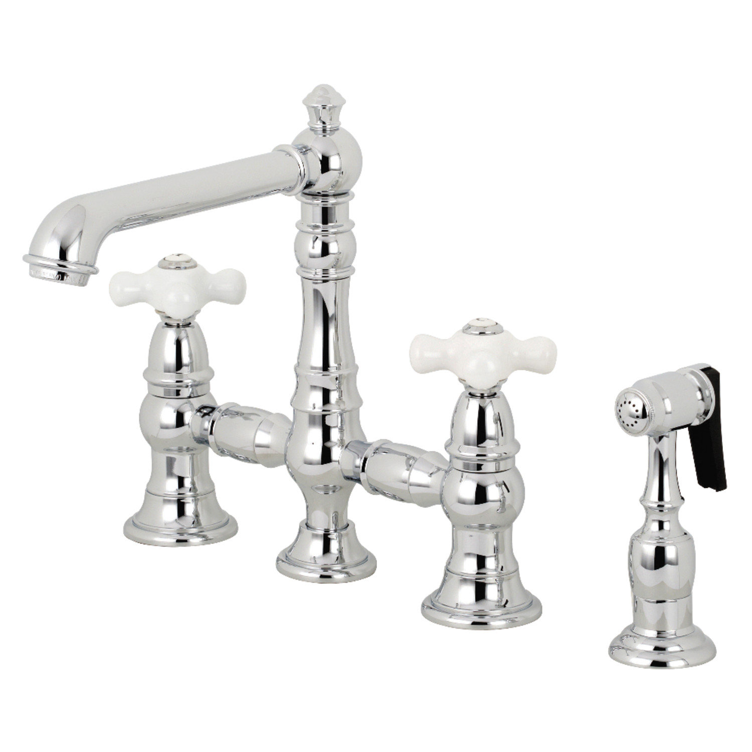 Kingston Brass English Country Bridge Faucet With Side Spray Wayfair