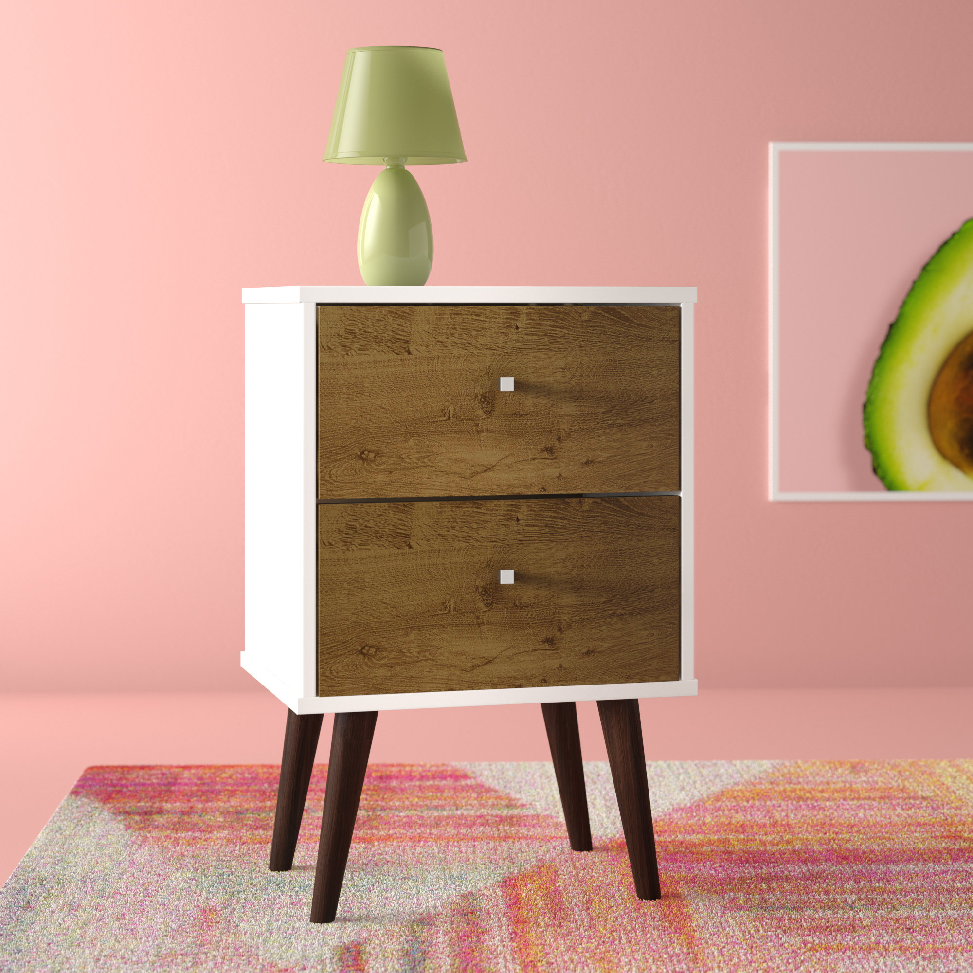 Hashtag Home Allegra 2 Drawer Nightstand Reviews Wayfair