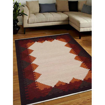 Union Rustic Manns Geometric Handmade Wool Multicolor Area Rug Reviews Wayfair