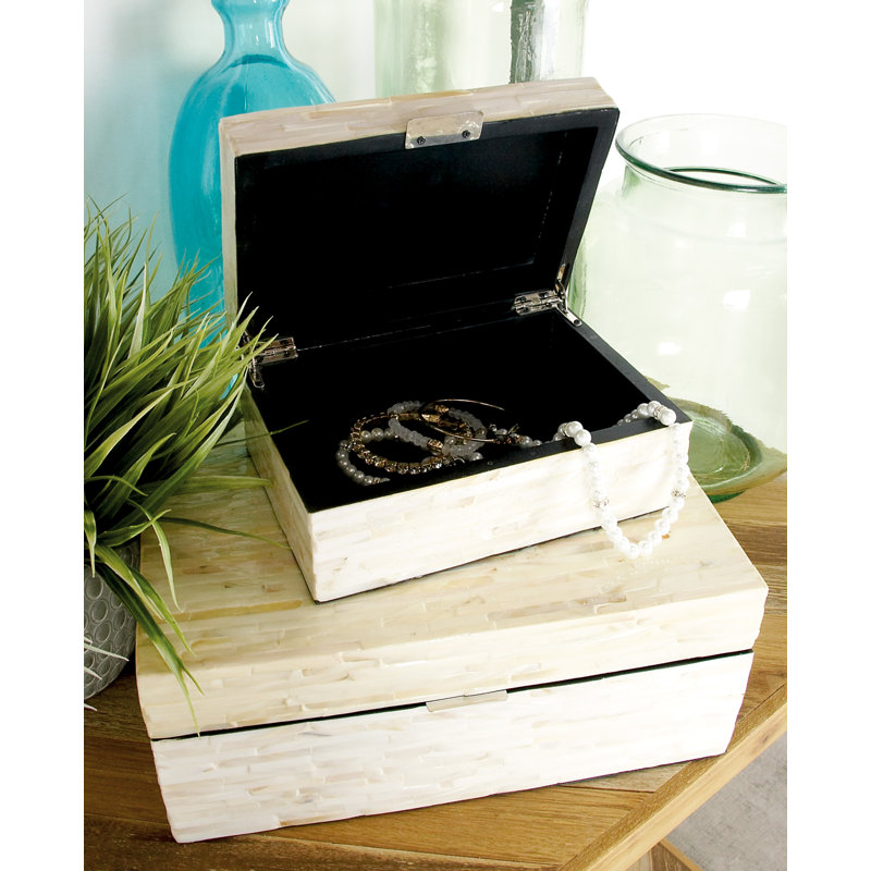 Leeja 2 Piece Mother Of Pearl Inlay Decorative Box Set Reviews