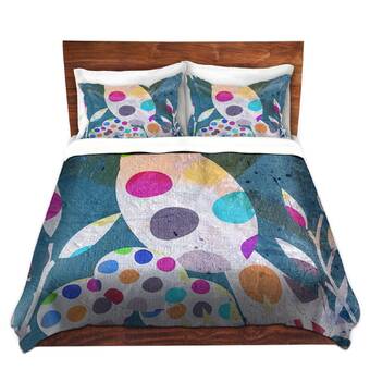 Ebern Designs Kuo Ruth Palmer Cute Bird With Eggs Microfiber Duvet