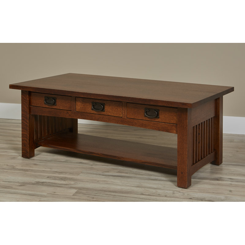 Millwood Pines Linnea 3 Drawer Coffee Table With Storage Wayfair