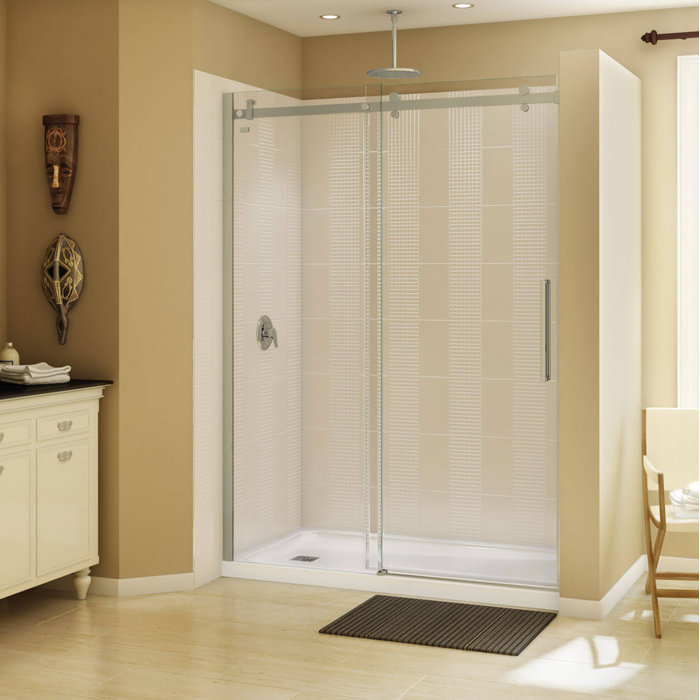 Maax Inc Halo 59 W X 79 H Single Sliding Semi Frameless Shower