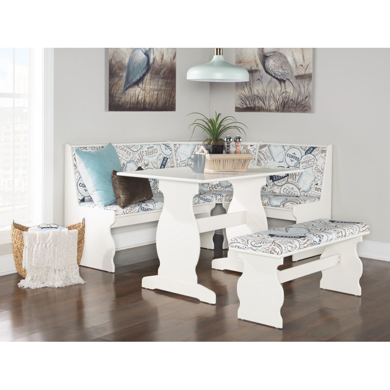 Red Barrel Studio Olivia 3 Piece Solid Wood Breakfast Nook Dining Set Reviews Wayfair