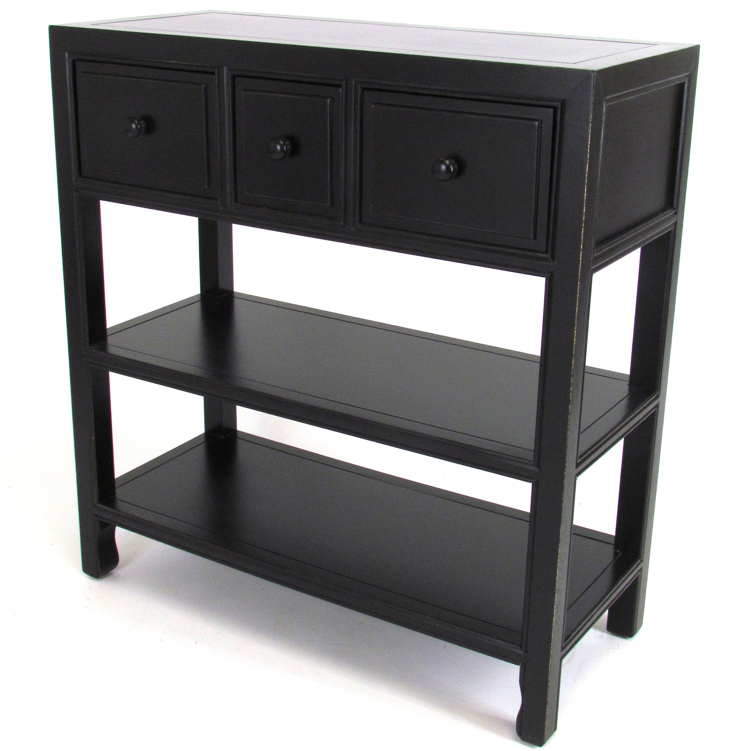 Awesome small black console Oriental Furniture 32 Solid Wood Console Table Wayfair