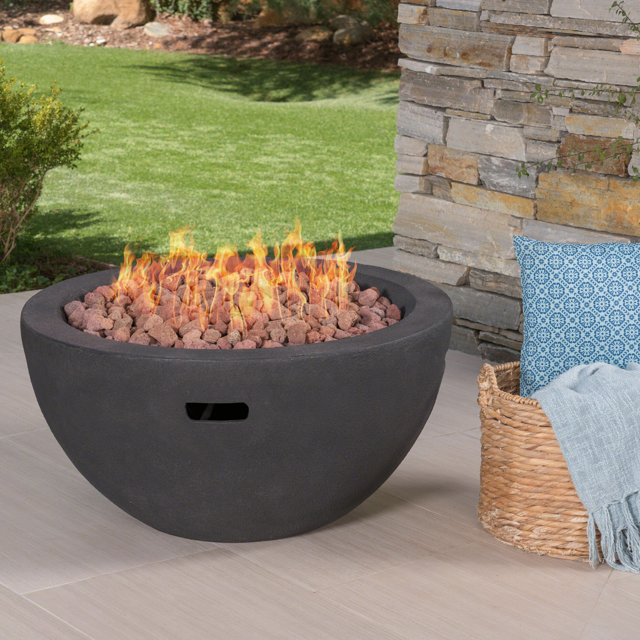 Red Barrel Studio Poojari Concrete Propane Fire Pit Reviews