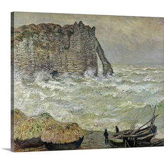Great Big Canvas Rough Sea At Etretat 1883 By Claude Monet