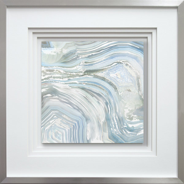 Highland Dunes Agate In Blue Ii Framed Graphic Art Print