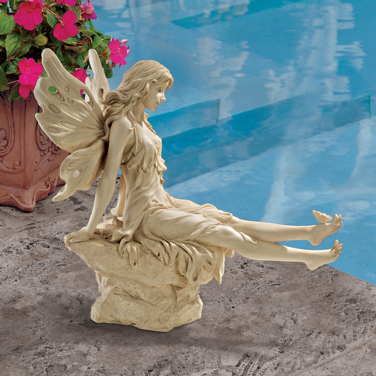 Ancient Ivory 34.5 cm Design Toscano Twinkle Toes Fairy Garden Statue Polyresin 