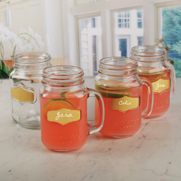 Gracie Oaks Gloucester 4Piece 18 oz. Glass Mason Jar Set & Reviews