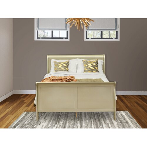 Lark Manor Axel Queen Solid Wood Sleigh Bed & Reviews | Wayfair