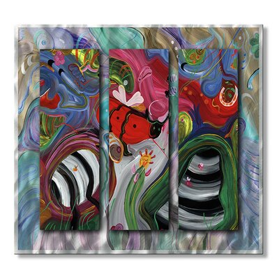 Avant Garden By Jerry Clovis 3 Piece Painting Print Plaque Set All