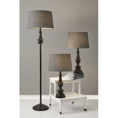 Charlton Home Chiu Clic Herringbone Containing Matching 3 Piece Chiu Clic Herringbone Containing Matching 3 Piece Table And Floor Lamp Set